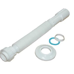 Tubo Extensivel (800mm) Vedação Lisa/Cónica branco (sifão)