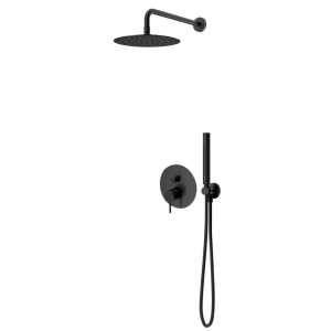 Sistema embutido de duche com chuveiro de parede Ø230 mm em ABS, kit de chuveiro mão Elo e Manípulo 2 – Bruma Leaf 167 720 2NS