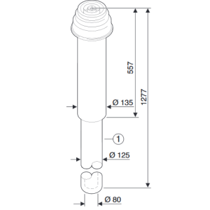 Kit Saída Vertical caldeira condensação 80/125 BOSCH