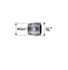 Redutor para monocomando M24 Macho x 3/4″ Macho