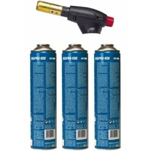 Maçarico SUPER EGO SEGOFIRE PIEZO com 3 cartuchos